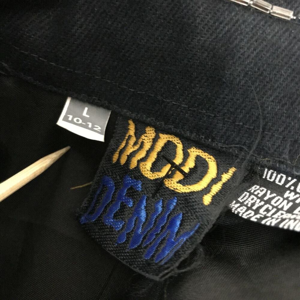 Vintage Modi Denim Women's Western Beaded Shirt Jacket Shacket Sz L 10-12 Black - Picture 9 of 9